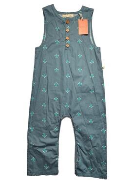 Ashley Rose Toddler Girls 4T Blue Sea Turtle Sleeveless Romper NWT Made USA